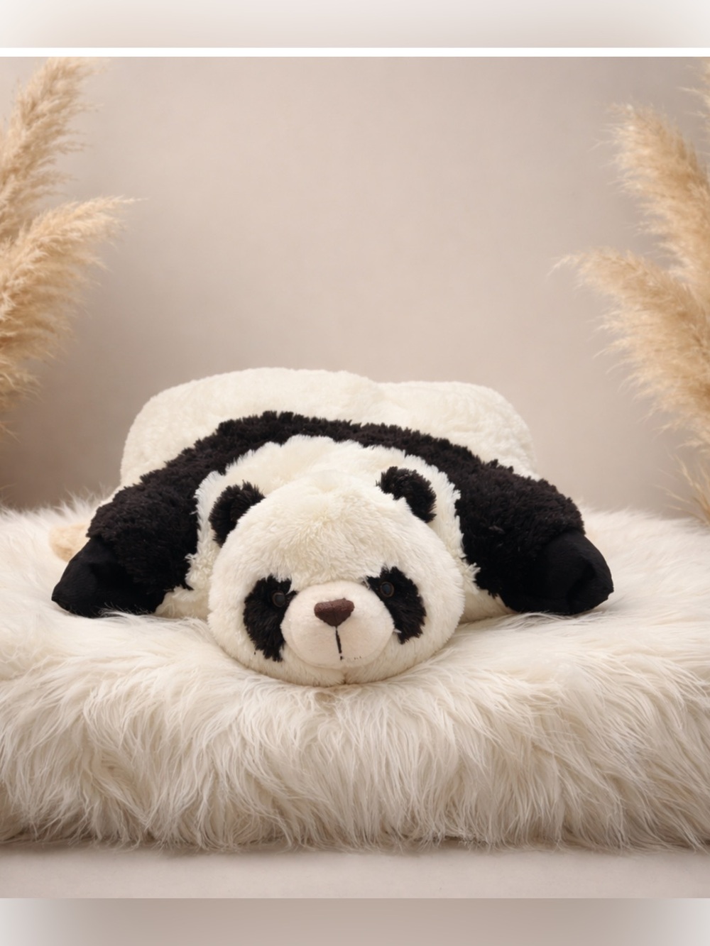 My Pillow Pets Panda Plush Folding Pillow Stuffed Animal Black White 2009